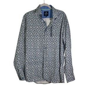Tom Baine Performace Collection Slim Fit‎ Comfort Blue Pattern Size XL NWOT